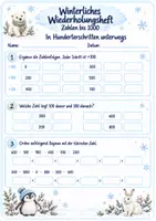 Vorschau - Arbeitsblätter - winterliches Wiederholungsheft Zahlen bis 1000 - Seite 3