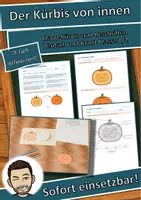Vorschau - Arbeitsblätter - Der Kürbis von innen – Klapp-Kürbis basteln und beschriften, 3-fach differenziert (Halloween/Herbst, Klasse 1/2) - Deckblatt