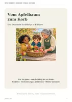 Vorschau - Arbeitsblätter - Vom Apfelbaum zum Korb – 8 illustrierte Erzählkarten zum Apfeljahr | Kita 3–6 Jahre - Deckblatt