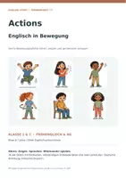 Vorschau - Mal- und Bastelvorlagen - Actions – Englisch in Bewegung | Bildkarten, Bewegungs-Code & Bingo | Klasse 1–2 - Deckblatt