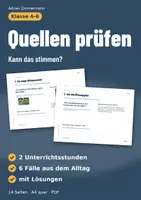 Vorschau - Stundenentwürfe - Medienkompetenz Klasse 4–6 | Quellen prüfen: Kann das stimmen? | 2 Unterrichtsstunden - Deckblatt