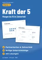 Vorschau - Unterrichtsreihen - Kraft der 5 | Mengen bis 10 im Zehnerfeld | Mathe Klasse 1 | Fünferstruktur - Deckblatt