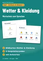 Vorschau - Unterrichtsreihen - Wetter und Kleidung DaZ | Wortschatz Vorkurs & Klasse 1 | Auswählen und sprechen - Deckblatt