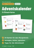 Vorschau - Bildkarten - Adventskalender Kita & Vorschule | 24 Mitmach-Karten | Morgenkreis im Advent - Deckblatt