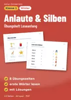 Vorschau - Arbeitsblätter - Anlaute und Silben Klasse 1 | Übungsheft Leseanfang | Erste Wörter lesen - Deckblatt