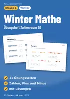 Vorschau - Arbeitsblätter - Winter Mathe Klasse 1 | Übungsheft Zahlenraum 20 | Wiederholung im Winter - Deckblatt