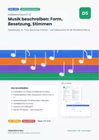 Vorschau - Stundenentwürfe - Musik beschreiben lernen: Doppelstunde - Deckblatt