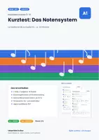 Vorschau - Test - Kurztest Das Notensystem mit Lösung - Deckblatt