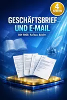 Vorschau - Arbeitsblätter - Geschäftsbrief DIN 5008, formelle E-Mail - Deutsch Berufsschule, Übersicht + Aufgaben - Deckblatt