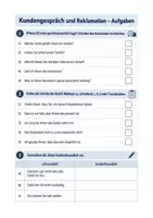 Vorschau - Arbeitsblätter - Reklamation, Kundengespräch - Deutsch Berufsschule, Übersicht + Aufgaben + Rollenspiel - Seite 2