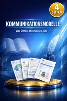 Vorschau - Arbeitsblätter - Vier-Ohren-Modell, Watzlawick, Ich-Botschaften - Deutsch Berufsschule, Aufgaben - Deckblatt