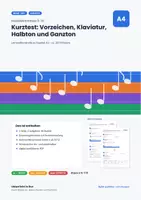 Vorschau - Test - Kurztest Vorzeichen, Halb- und Ganzton - Deckblatt