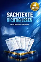 Vorschau - Arbeitsblätter - Sachtexte erschließen, Lesestrategien - Deutsch Berufsschule, Fachtext + Aufgaben - Deckblatt