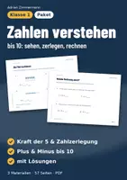 Vorschau - Unterrichtsreihen - Zahlen verstehen bis 10 – Materialpaket Klasse 1 | Mengen, Zahlzerlegung, Rechengeschichten - Deckblatt