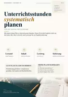 Vorschau - Unterrichtsreihen - Unterrichtsstunden systematisch planen – Referendariat | Stundenplanung, Lernziele, Unterrichtsphasen & Checklisten - Deckblatt