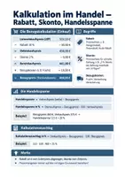 Vorschau - Arbeitsblätter - Kalkulation, Rabatt, Skonto, Handelsspanne - Mathematik Berufsschule, Aufgaben - Seite 1