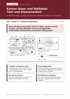 Vorschau - Test - Test Klassenarbeit Karten lesen und Maßstab Klasse 5/6 - Deckblatt