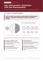 Vorschau - Test - Jahreszeiten Zeitzonen Test und Klassenarbeit Kl. 5/6 - Deckblatt