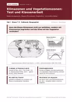 Vorschau - Test - Klimazonen Test und Klassenarbeit Klasse 7/8 A/B - Deckblatt