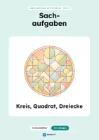 Vorschau - Arbeitsblätter - Kreis, Dreiecke und Vierecke | Sachaufgaben - Deckblatt