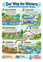 Vorschau - Merkblätter - Trinkwasser und Abwasser – Spickzettel – Sachunterricht – Klasse 3–4 - Seite 1