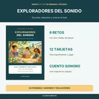 Vista previa - Hojas de trabajo - Cualidades del sonido: juegos y retos 1º-2º - Portada