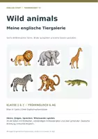Vorschau - Arbeitsblätter - Wild animals – Meine englische Tiergalerie | Bildkarten, Hörspiele & Bingo | Klasse 1–2 - Deckblatt