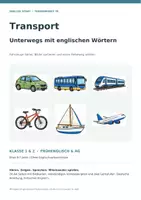 Vorschau - Arbeitsblätter - Transport – Unterwegs mit englischen Wörtern | Fahrzeugkarten & Reisewege | Klasse 1–2 - Deckblatt