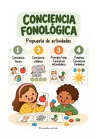 Vista previa - Refuerzo / NEE / Materiales de apoyo - Conciencia fonológica 💚 Infografía y propuestas de actividades - página 1