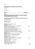 Vorschau - Klassenarbeiten - Klassenarbeit zu Faust I mit Erwartungsbild - Deckblatt
