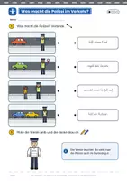 Vorschau - Unterrichtsreihen - Verkehrserziehung: Die Polizei im Straßenverkehr Klasse 1-4 | 4-fach differenziert | 28 Arbeitsblätter & Abschlusstest: Polizeizeichen, Kelle, Unfall, Notruf 110 | Grundschule, Förderschule, Inklusion - Seite 3