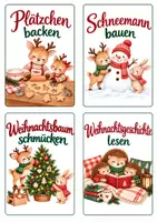 Vorschau - Bildkarten - Adventskalender für Kinder: 24 Weihnachtsaktivitäten + 6 Blankokarten | A4 und A6 Weihnachtskarten - Deckblatt