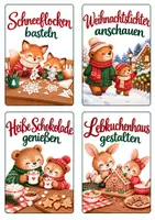 Vorschau - Bildkarten - Adventskalender für Kinder: 24 Weihnachtsaktivitäten + 6 Blankokarten | A4 und A6 Weihnachtskarten - Seite 1