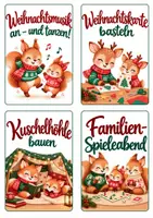 Vorschau - Bildkarten - Adventskalender für Kinder: 24 Weihnachtsaktivitäten + 6 Blankokarten | A4 und A6 Weihnachtskarten - Seite 2