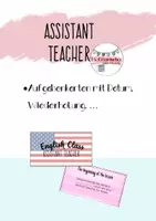 Vorschau - Arbeitsblätter - Assistant Teacher - Einstiegsritual Englisch - Deckblatt
