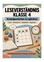 Vorschau - Spiele - Leseverständnis Klasse 4 – Knobelgeschichten & Logikrätsel: 10 Geschichten mit Übungen und Lösungen - Deckblatt
