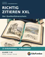 Vorschau - Unterrichtsreihen - Richtig zitieren XXL | Quellenführerschein Klasse 7–10 | 12 Arbeitsblätter + Merkblätter - Deckblatt