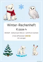 Vorschau - Arbeitsblätter - Winter Mathe Klasse 4 | Miniheft | Zahlenraum Million & schriftliche Rechenverfahren | 3-fach differenziert - Seite 1