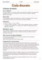Vista previa - Hojas de trabajo - Ordenar decimales ficha de Matemáticas 1.º ESO - página 1