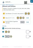 Vorschau - Arbeitsblätter - Geld bis 100 € – Stufe D – Robo-Heft Mathe, Förderschule GE, Klasse 2, DaZ - Seite 3