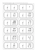 Vista previa - Juegos / Gamificación - Dominó de ritmos musicales de un pulso de negra de duración - página 1