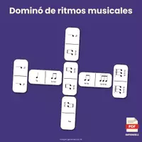Vista previa - Juegos / Gamificación - Dominó de ritmos musicales de un pulso de negra de duración - Portada