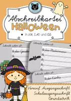 Vorschau - Stationenlernen - Abschreibkartei Halloween | SAS, VA und GS - Deckblatt