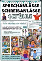 Vorschau - Arbeitsblätter - Gefühle erkennen, beschreiben & darüber sprechen – 11 Bildimpulse | Sprechanlässe & Schreibanlässe | DaZ / Deutsch / Ethik - Deckblatt