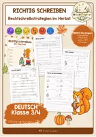 Vorschau - Arbeitsblätter - FRESCH Rechtschreibung Klasse 3/4 Herbst – Arbeitsheft differenziert mit Lösungen - Deckblatt