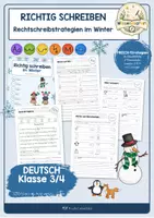 Vorschau - Arbeitsblätter - FRESCH Rechtschreibung Klasse 3/4 Winter – Arbeitsheft differenziert mit Lösungen - Deckblatt