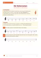 Vorschau - Arbeitsblätter - Halbtonschritte, Ganztonschritte und Notennamen - Die C-Dur-Tonleiter und Tonschritte in Liedern - Seite 1