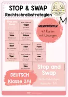 Vorschau - Spiele - Stop and Swap Merkwörter FRESCH – 47 Karten mit Lösungen | Rechtschreibstrategien Klasse 3/4 - Deckblatt