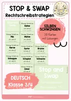 Vorschau - Spiele - Stop and Swap Silben schwingen FRESCH – 39 Karten mit Lösungen | Rechtschreibstrategien Klasse 3/4 - Deckblatt