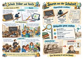 Vorschau - Merkblätter - Schule früher und heute Spickzettel - Sachunterricht Klasse 3–4 - Seite 3